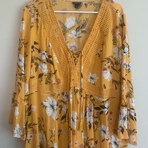 Torrid Yellow floral top